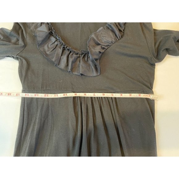 J. Crew Womens Ruffled Neck Empire Waist Dress 18638SP10 3/4 Sleeve Black Small - Picture 6 of 9